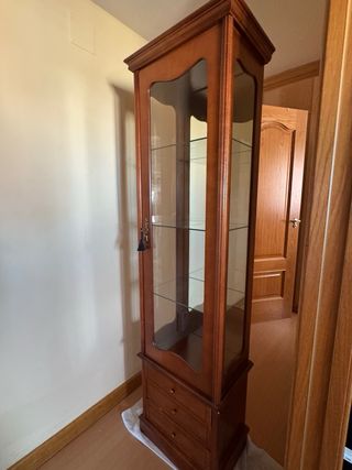 Vitrina de madera y cristal