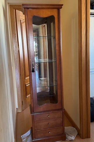 Vitrina de madera y cristal