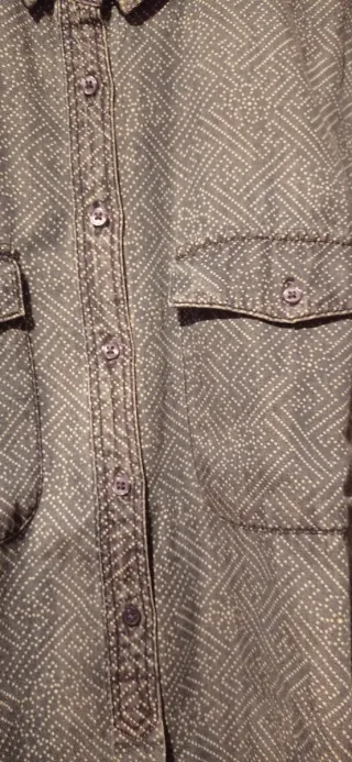 Camisa vaquera fina estampada