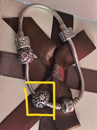 Charm Pandora Flores Plata Original