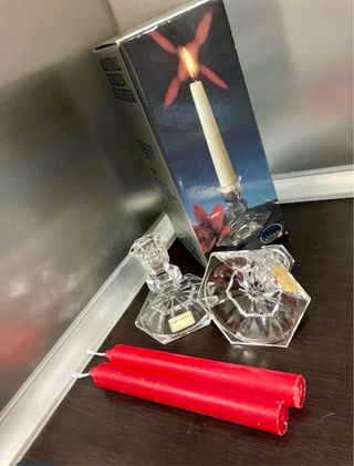 Candelabros de cristal vintage (2 unidades)