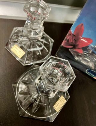 Candelabros de cristal vintage (2 unidades)