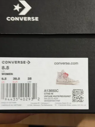 T39,5 Converse All Star San Valentín