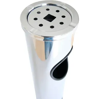 Papelera Cilíndrica Metálica con Cenicero Portátil