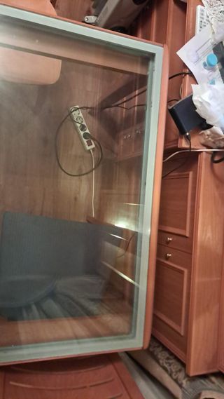 Mesa comedor cristal y madera