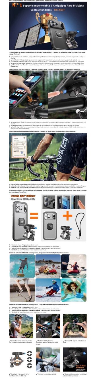NUEVO! Soporte Móvil Moto/Bici iPhone 17 pro