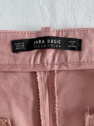 Pantalones Rectos Rosas Zara Talla S