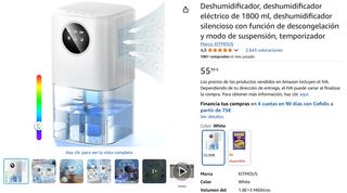 Deshumidificador Eléctrico 1800ml
