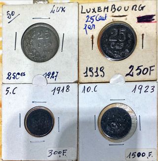 Lote Moedas antigas do Luxemburgo