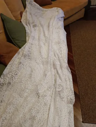 Cortina de encaje blanco