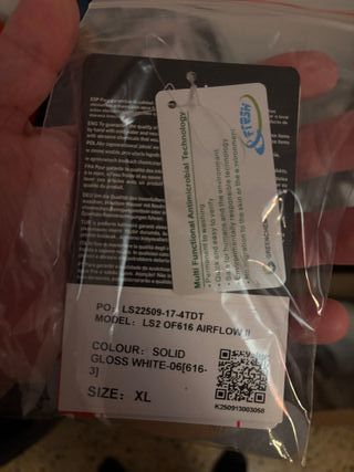 Casco LS2 OF616 Airflow II Blanco Talla XL