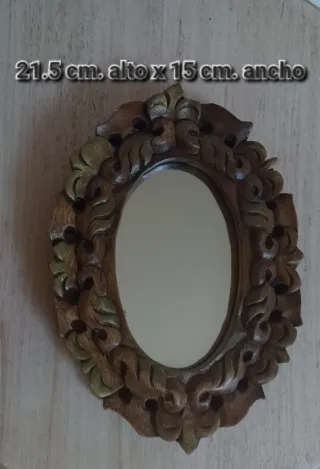 Espejo de teca hecho a mano