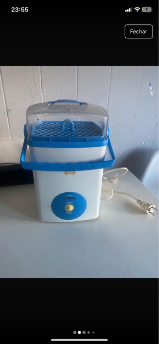 Esterilizador de Biberones Azul e Branco