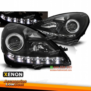 Faros delanteros de xenón negro para Mercedes R17