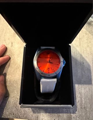 Reloj Emporio Armani Naranja y Plateado