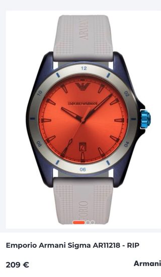 Reloj Emporio Armani Naranja y Plateado