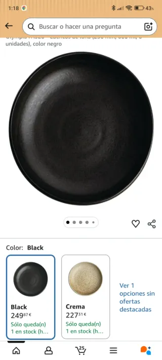 Pack 6 Cuencos Olympia Canvas Delhi Black