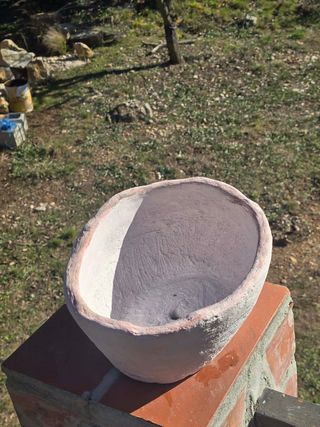 Vaso decorativo in cemento bianco grande