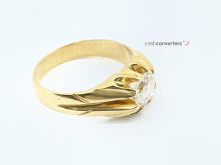 anillo oro 18k con piedra con diamante