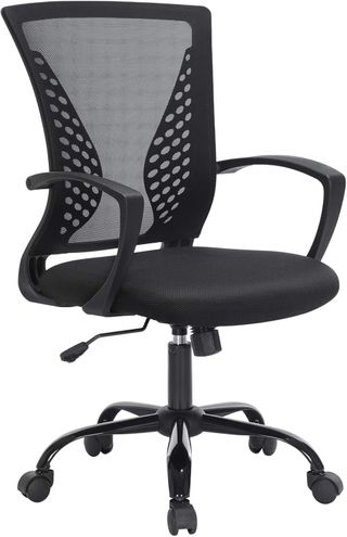 OBN22BK Obn22Bk-Silla De Oficina, Giratoria, Ajustable En Altura, Función De Inclinación Libre, Asiento Y Respaldo En Malla Transpirable, Capacidad Máxima De 120 Kg, Negro, Nylon, Talla Única