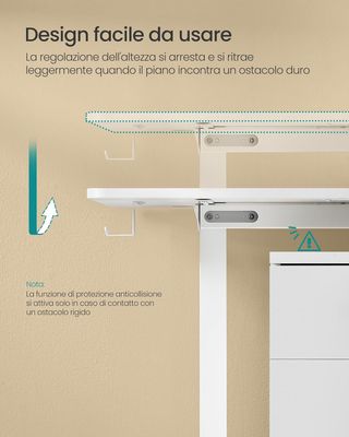 Escritorio Regulable en Altura Eléctrico, 160 X 70 Cm, Escritorio Eléctrico, Mesa Con Memoria para 4 Alturas, Puerto USB-C, Blanco Nube LSD136W01