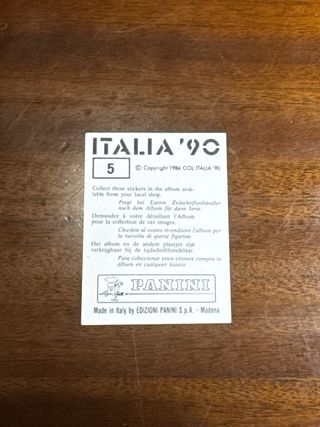 Cromos Panini Mundial Italia 90’ nunca usados