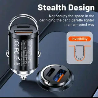 Carregador Rápido USB-C PD 100W para Carro