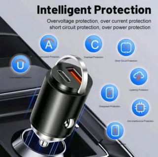 Carregador Rápido USB-C PD 100W para Carro