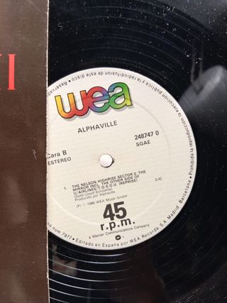 disco Ep, Alphaville – Dance With Me (Empire Remix) spain, 1986, WEA – 12"