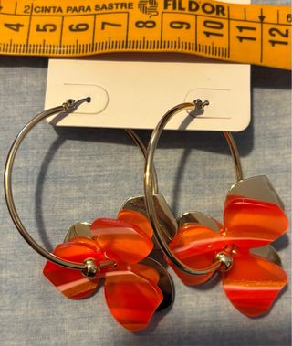 Pendientes bisutería dorados y verde azulado