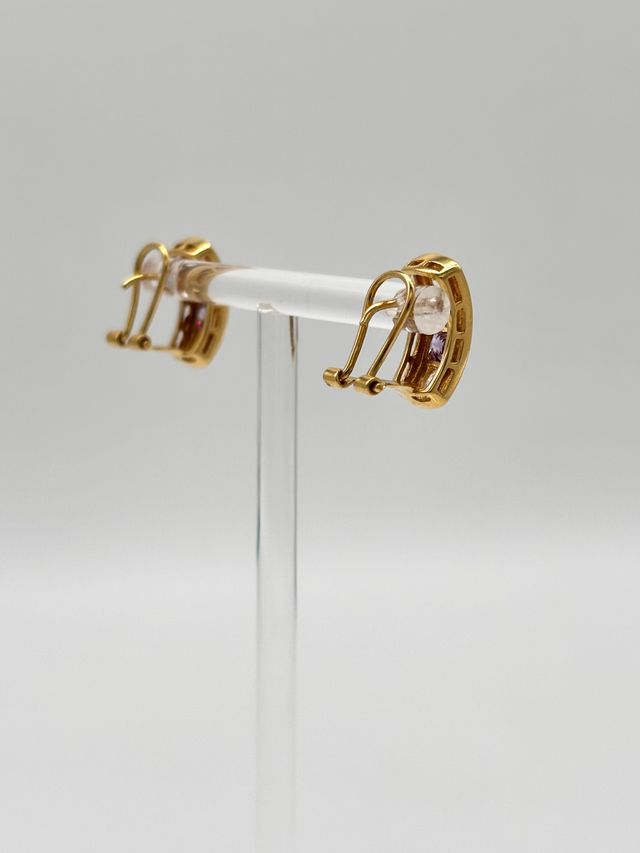 V310 PENDIENTES ORO PIEDRAS VIOLETAS