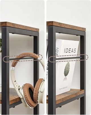 Estantería de 6 Niveles, Estante para Objetos, 30 X 120 X 172,5 Cm, Estilo Industrial, para Sala de Estar, Estudio, Balcón, Cocina, Marrón Vintage y Negro LLS114B01