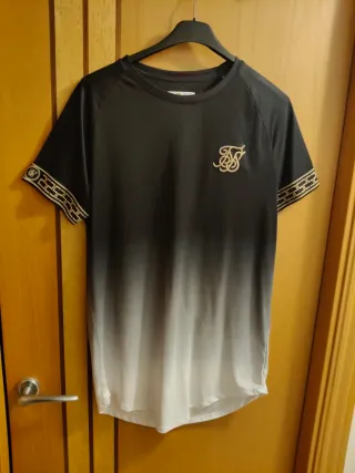 Camiseta SikSilk degradado negro/blanco