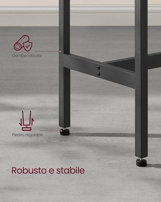 Mesa de Bar Rectangular Estrecha, Mesa de Cocina, Mesa de Comedor, Estructura de Metal, 40 X 120 X 90 Cm, Fácil de Montar, Diseño Industrial, Marrón Vintage y Negro Tinta LBT120B01