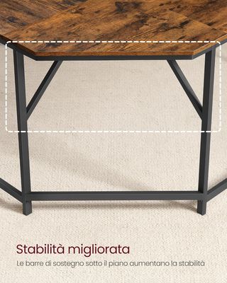 Escritorio Esquinero, Escritorio para Computadora en Forma de L, 149 X 149 X 76 Cm, para Oficina Estudio Gaming, Marrón Vintage y Negro Tinta LWD73X