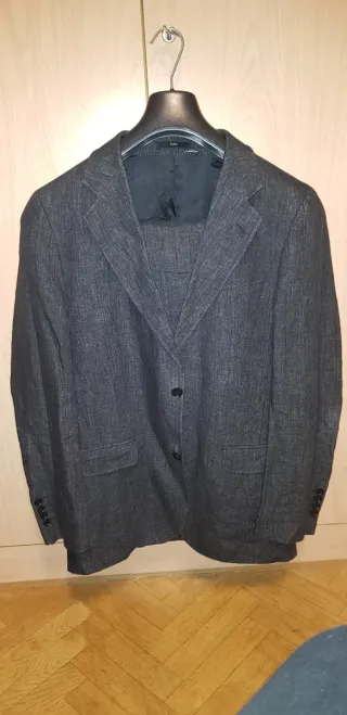 Traje de lino Zara Gris