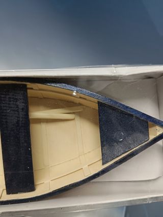 Barca decorativa , nueva, carpintería 21x8x5 cm