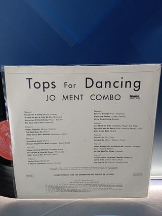 Disco, LP, vinilo, The Joe Ment Combo, Tops For Dancing, 1967