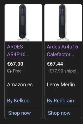 Calefactor Cerámica Oscilante Ardes