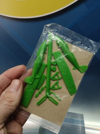 Avion de plástico, nuevo, Pvc, kiosko, quiosco, años 70, Bi-plano K375