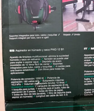 Aspirador Húmedo y Seco PWD 12 B1