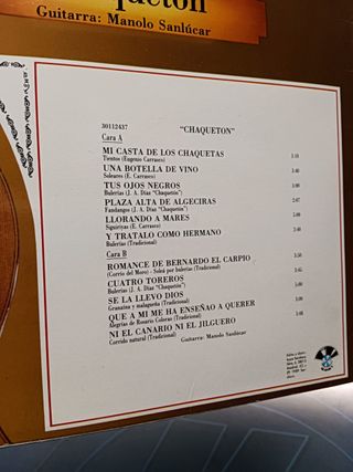 disco LP, vinilo, CHAQUETON - MUSEO DEL FLAMENCO, GUITARRA MANOLO SANLUCAR