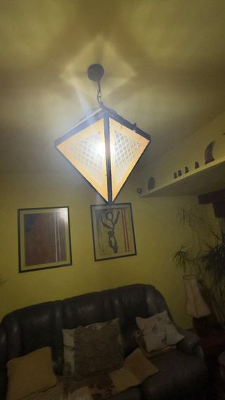 Lámpara marroquí de cristal y metal