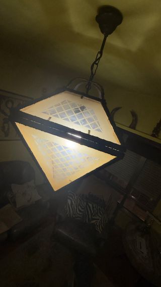 Lámpara marroquí de cristal y metal