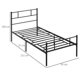 Letto singolo DecHome 90x200cm Acciaio
