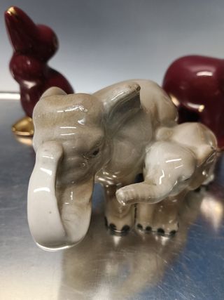 figuras , 4 figuras de cerámica, elefantes