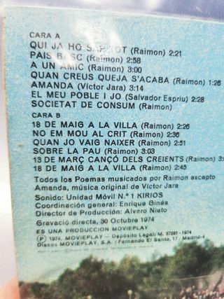 disco lp, vinilo Raimon – Campus De Bellaterra, 1975, Spain