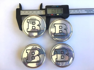 4 CENTROS DE RUEDA BRABUS 60mm CROMADO