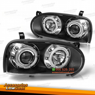 FAROS CON OJOS DE ANGEL PARA VW GOLF MK3 91-97, F