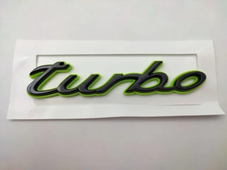 LETRAS PORSCHE TURBO E-HYBRID PLATA NEGRO ROJO